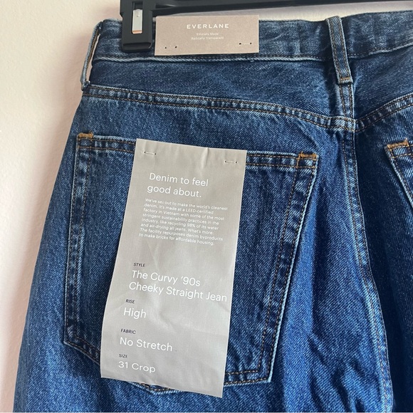 NWT Everlane Curvy '90s Cheeky Straight Jean Crop Size 31 in Deep Atlantic - Picture 11 of 12